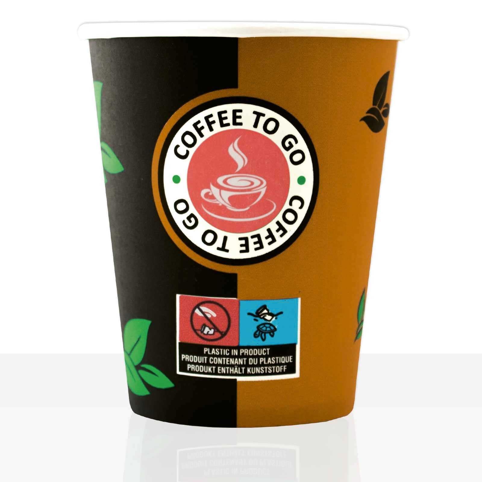 Coffee to go Becher aus Hartpapier 0,2l, 1000Stk, Pappbecher, Kaffeebecher to go