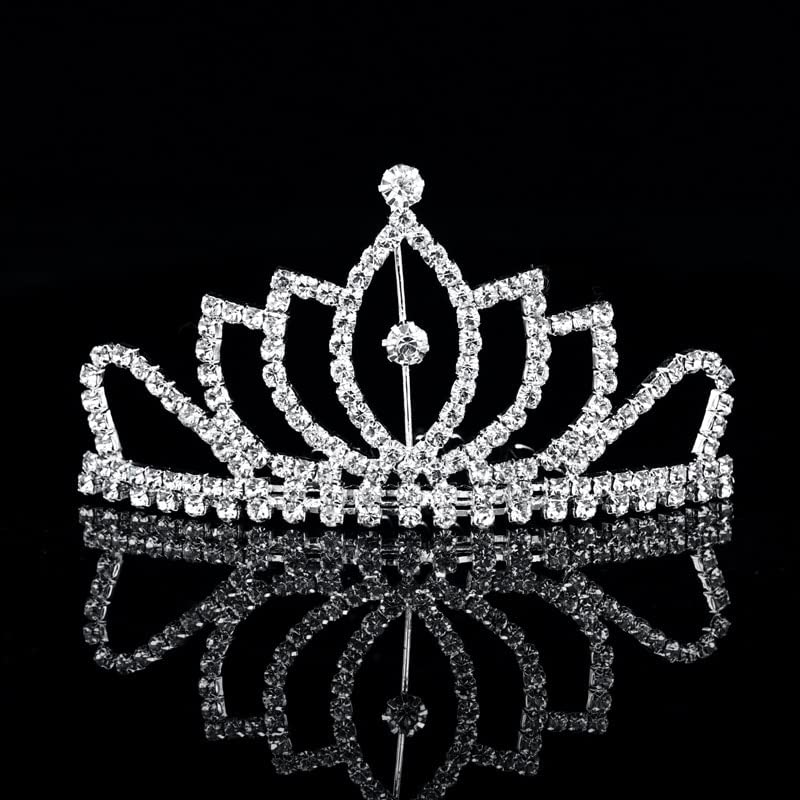 Corona de novia con cristales y horquilla anticaida tiaras para mujer de alta fijacion 7