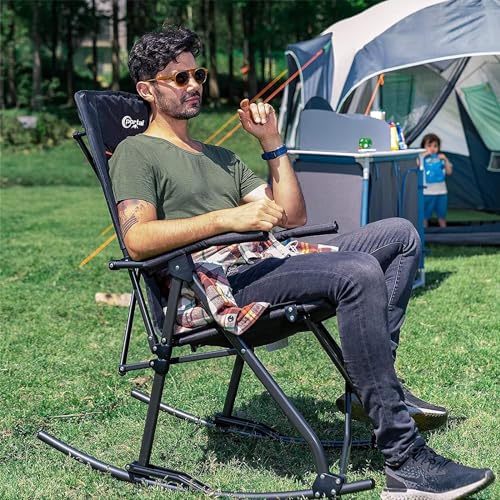 Portal PR-FC-368-BLK Oversized Folding Rocking Camping Chair Portable Outdoor Rocker thumb #8