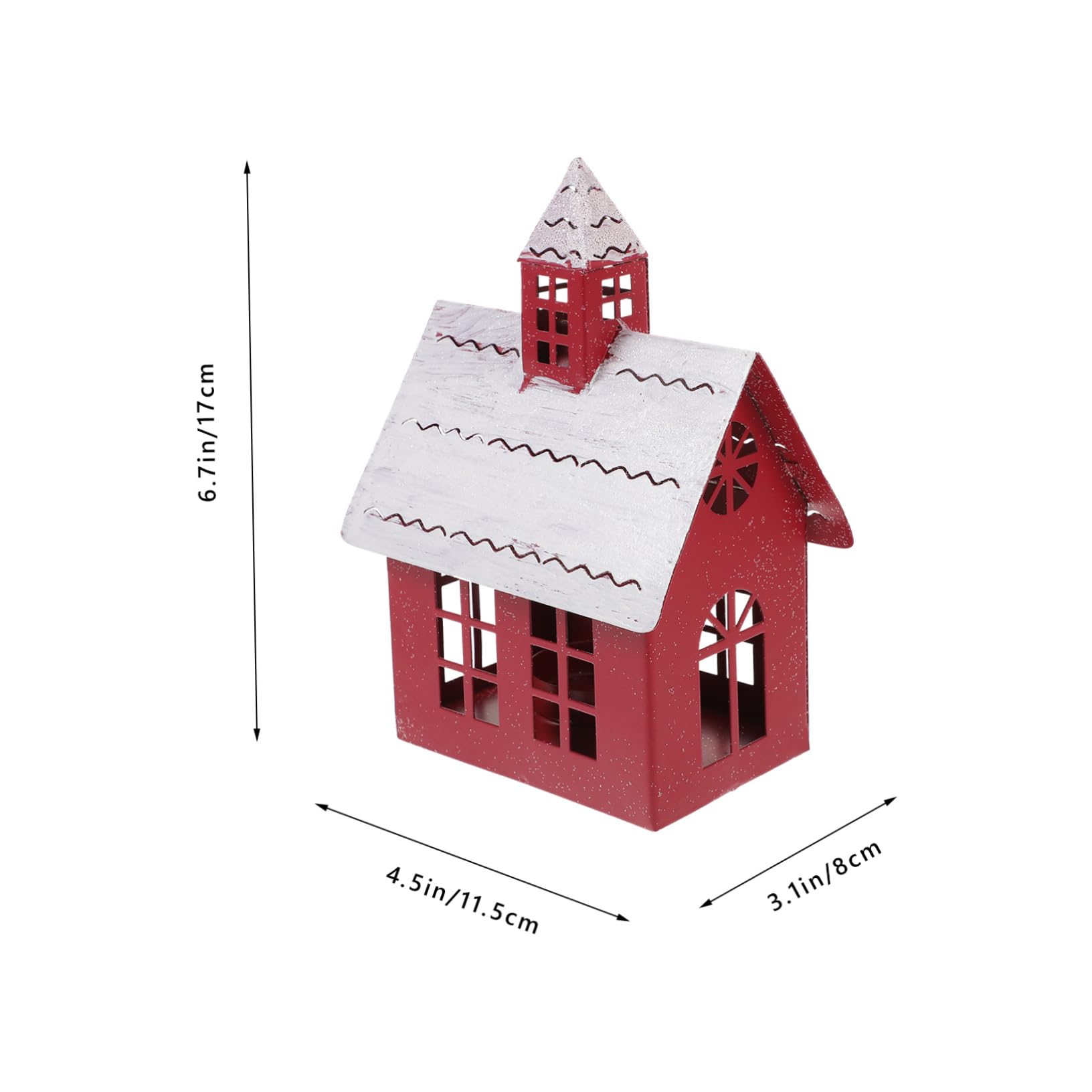 Cabilock Metal Village House Candle Holder Christmas Table Ornament Elegant Desktop Decor for Home Office Holiday Celebrations Xmas House Accent for Festive Atmosphere