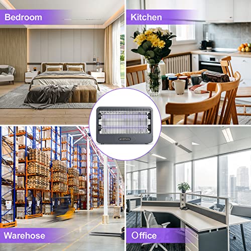 Bug Zapper, Ftmkk Mosquito Zapper [Poweful 3500V Double Grid & Remote] Fly Zapper, Electronic Mosquito Repellent To Trap Bug Insect Fly Indoor, Bug Light 20W & Extra 2 Lights, Grey #TOP7