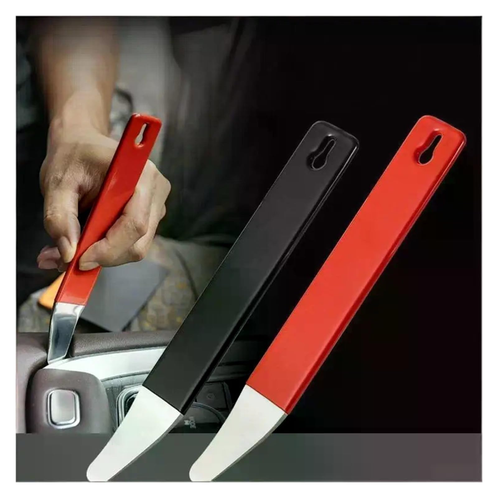Stainless Steel Car Trim Removal Pry Tool Door Panel Fastener Driver (czerwony)