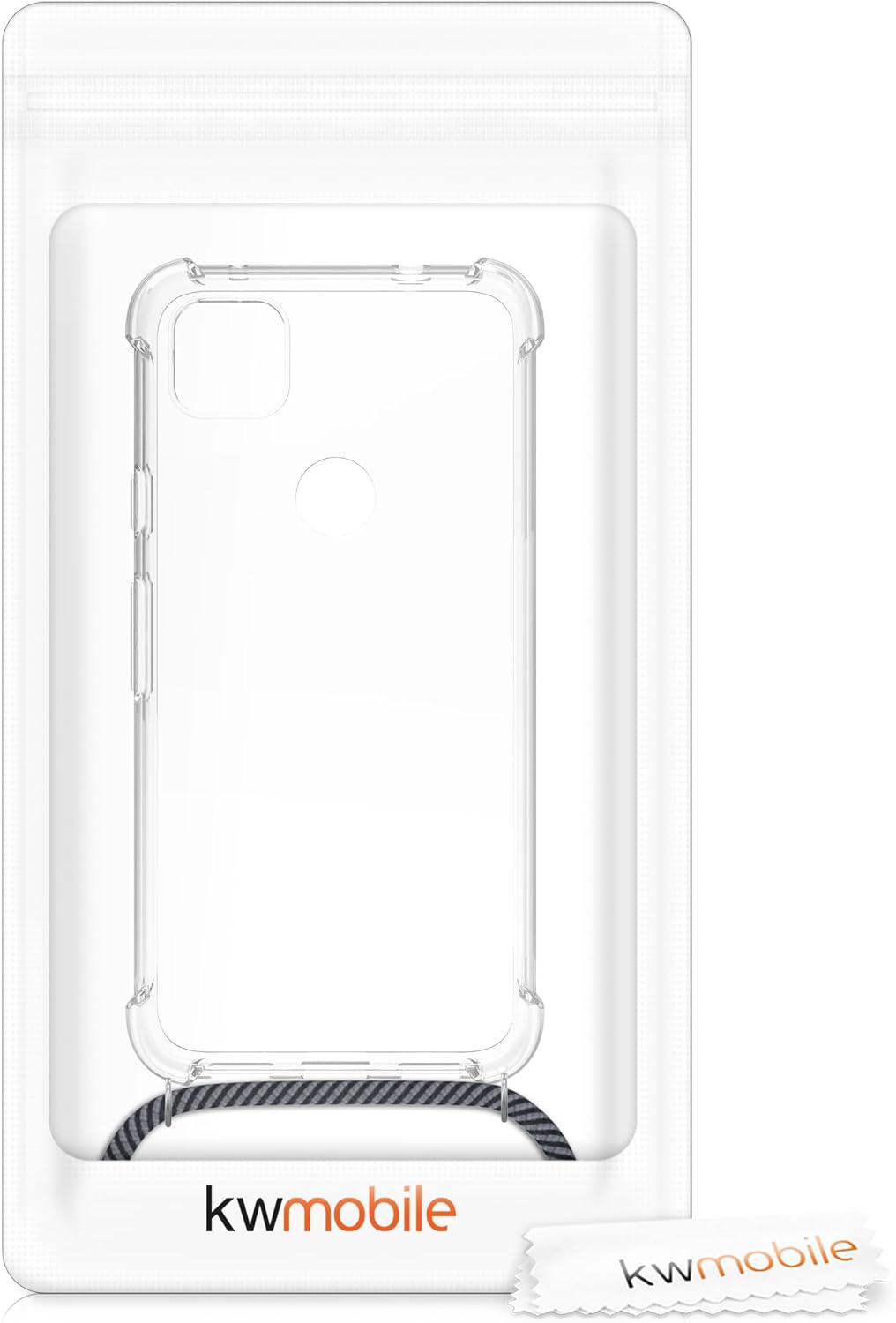 kwmobile Crossbody Case Compatible with Google Pixel 4a Case - Clear TPU Phone Cover w/Lanyard Cord Strap - Anthracite 5 612gljSVLiL. AC SL1500