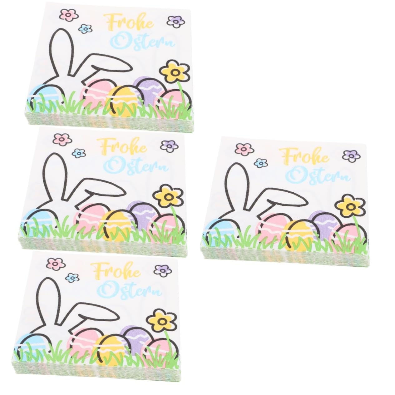 VALICLUD 400feuilles Serviettes Papier De Pâques Couches Pack De Colorées Avec Motifs De Lapins Et Œufs Parfaites Pour Vos Fêtes Et Buffets De Pâques
