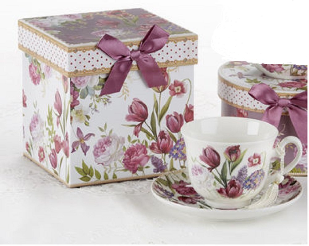 Delton Products 4.6" Porcelain Mug in Gift Box, Tulip