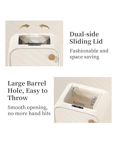 Miniatura 5 de Bote de basura con sensor de movimiento, sin contacto, automático de 5.5 galones  20 litros para baño, sala de estar, dormitorio, oficina (blanco)