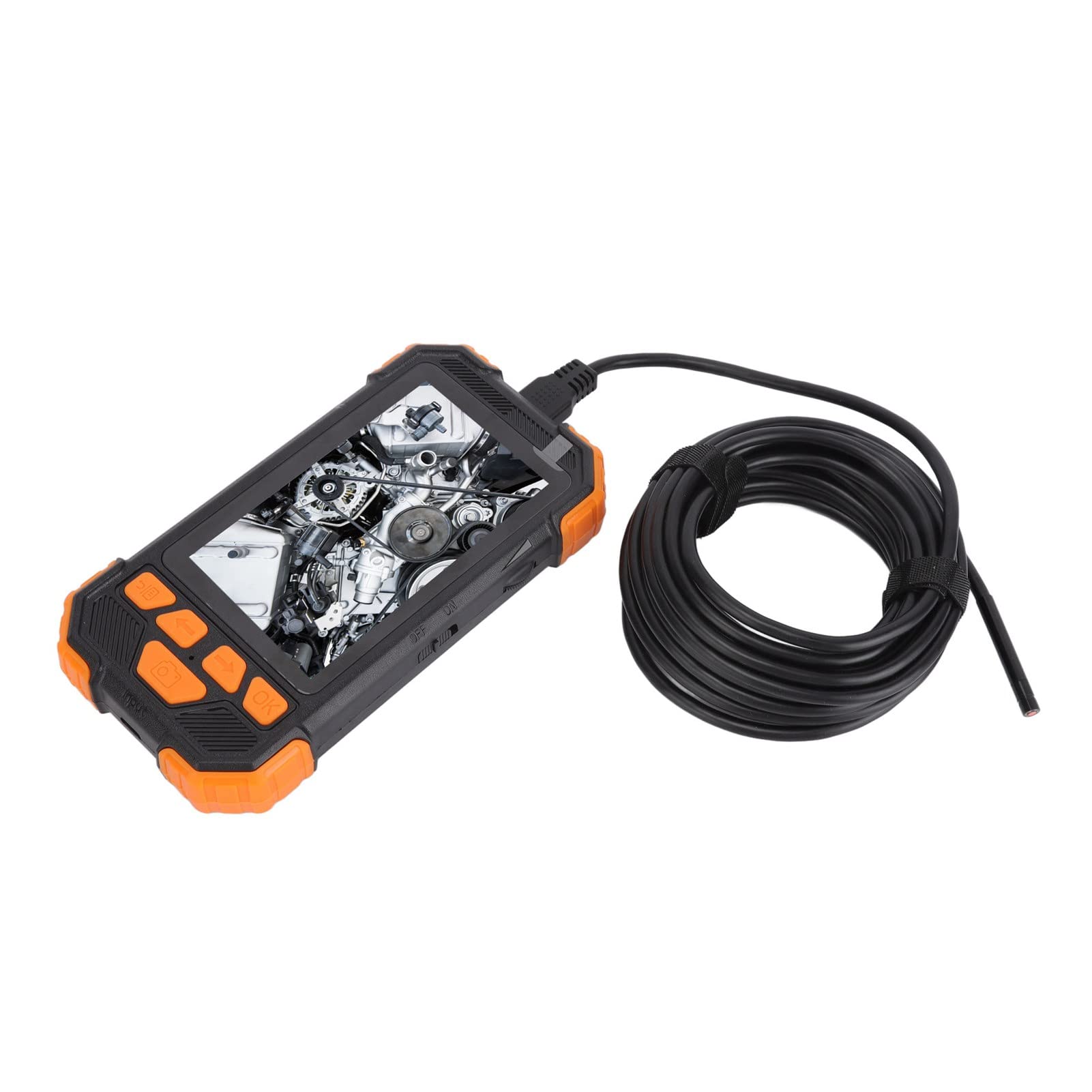 TENP Endoscopio a Doppia Lente, Schermo IPS da 4,3 Pollici Telecamera per ispezione periscopio HD 1080P con Batteria da 3000 mAh per lavori Sott'Acqua (Arancia)