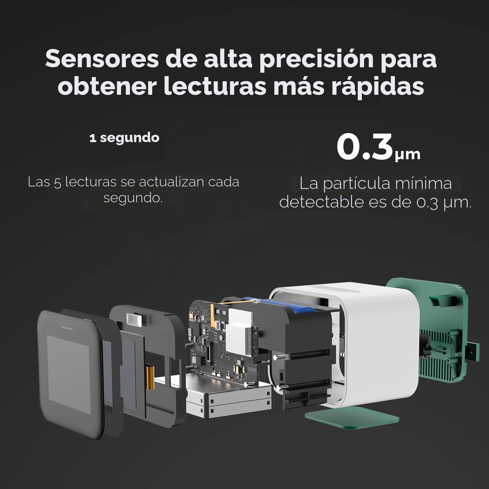 Qingping Air Monitor Lite, sensor de calidad del aire interior Wi-Fi compatible con Apple HomeKit detecta CO2, PM2.5, PM10, temperatura y humedad