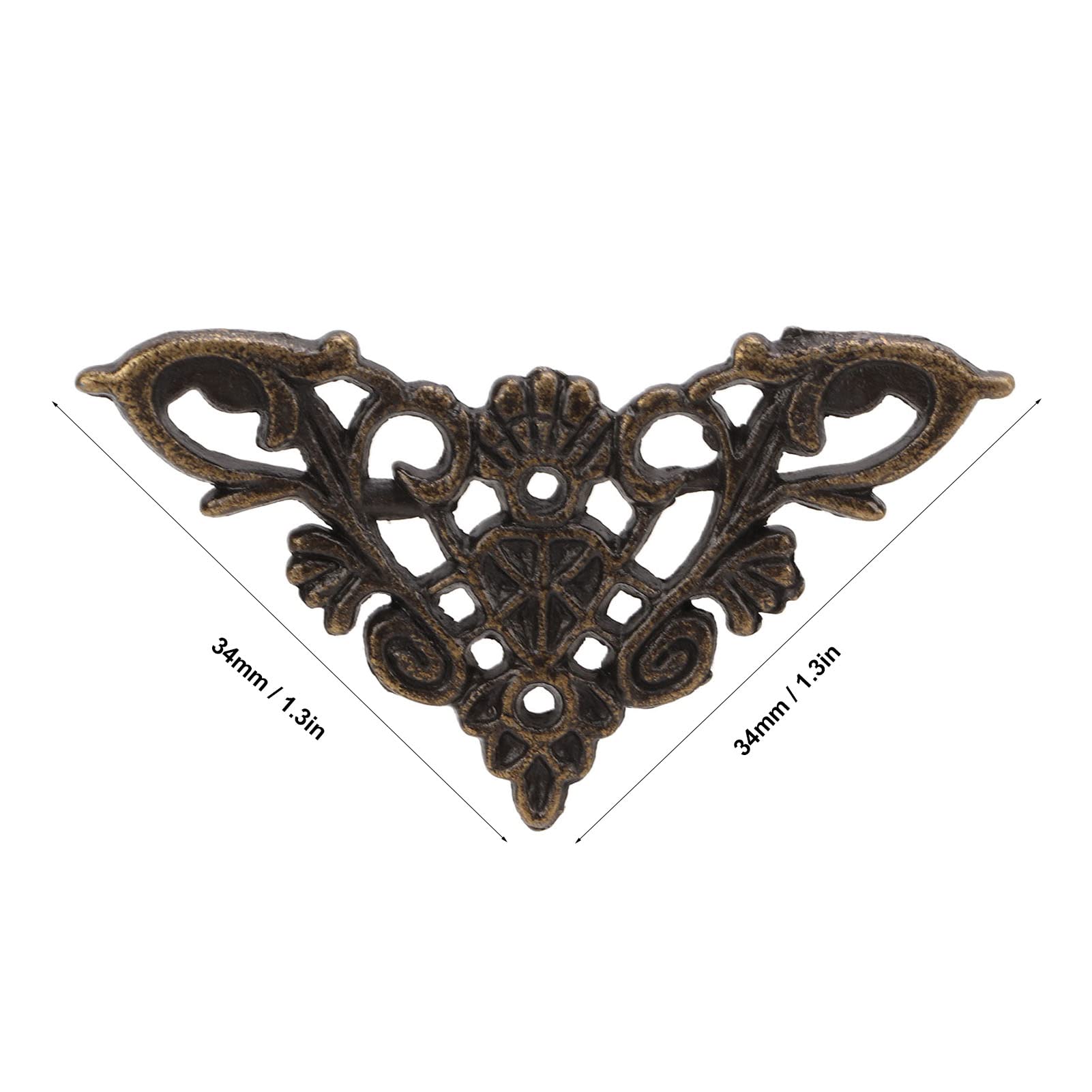 Lot De 4 Protections D'angle Métal Bronze - Décoration Et Protection Meubles Vintage