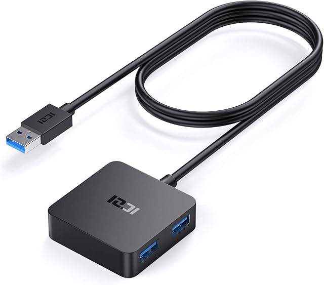 4 Port USB Hub, ICZI USB 3.0 Hub with 4FT Long cable Ultra Slim Data Hub USB Splitter Mini USB Extender For Macbook, XPS, Mac Pro/mini, USB Flash Drives, Notebook PC, iMac, Surface Pro, Mobile HDD