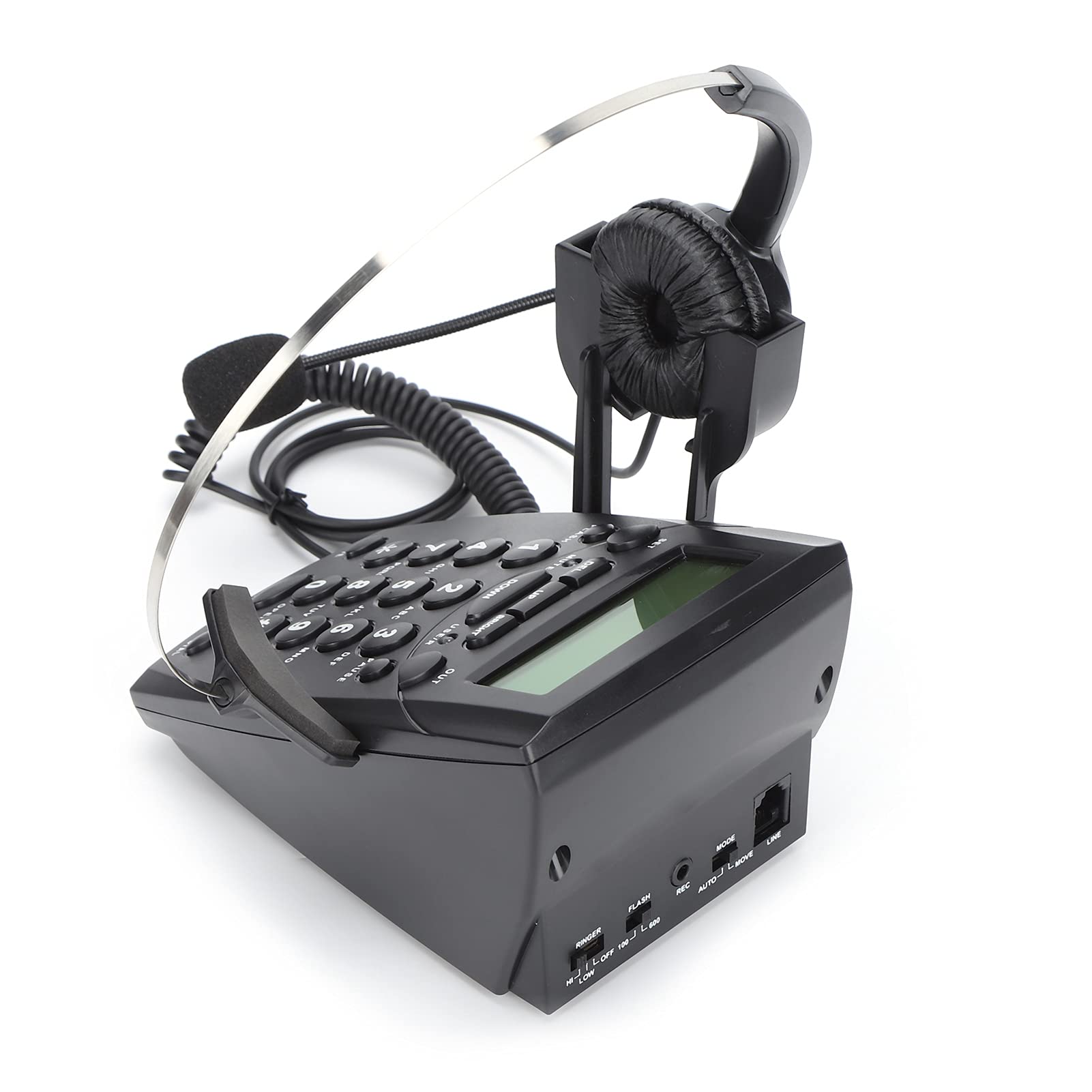 HT800 Call Center Telefono con Filo, Telefono Cablato con Microfono Omnidirezionale Cuffie, Telefono Fisso da Scrivania per Ufficio e Casa