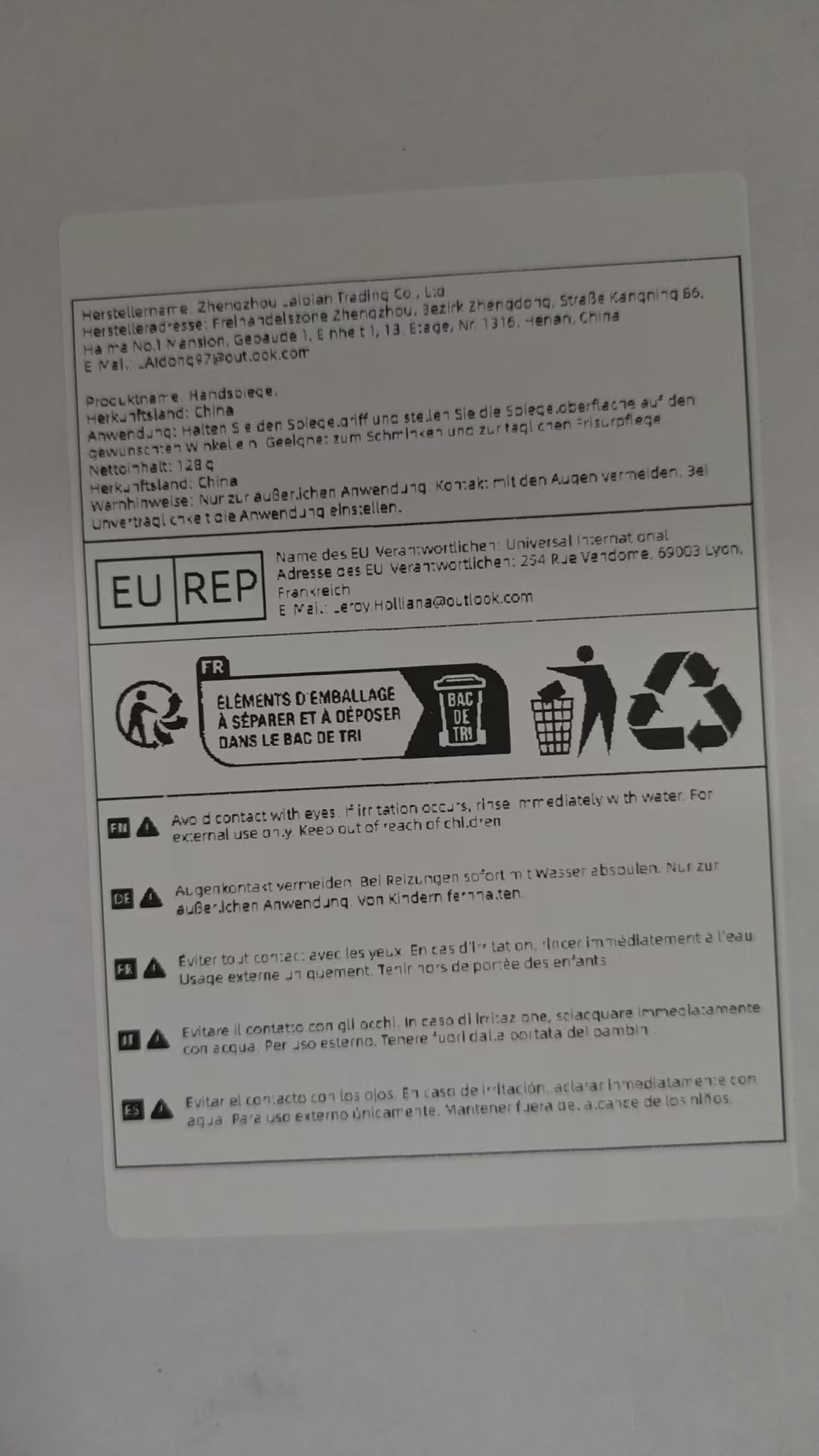 Flower Knows specchio portatile Sweetheart Bear, carino, compatto e facile da trasportare, ideale per viaggi e borsa (C02)