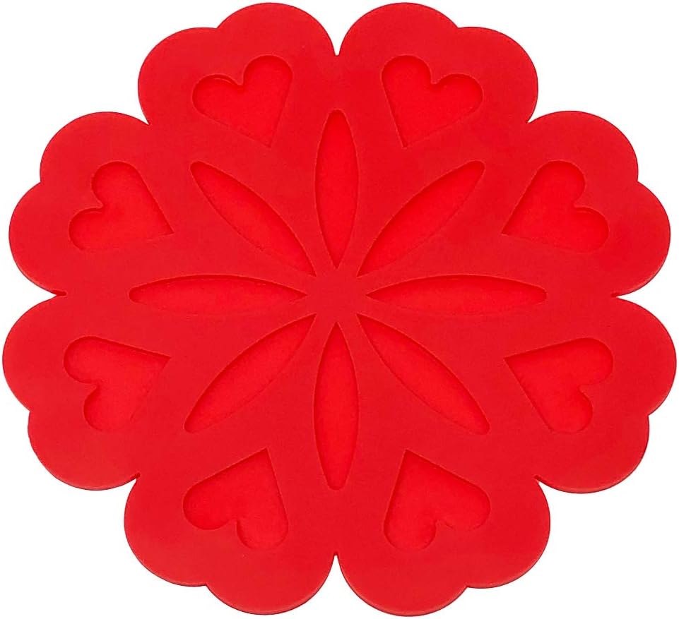 allydrew シリコン鍋つかみ 多目的 耐久性 柔軟 滑り止め 断熱 シリコン鍋敷き 4個セット レッド