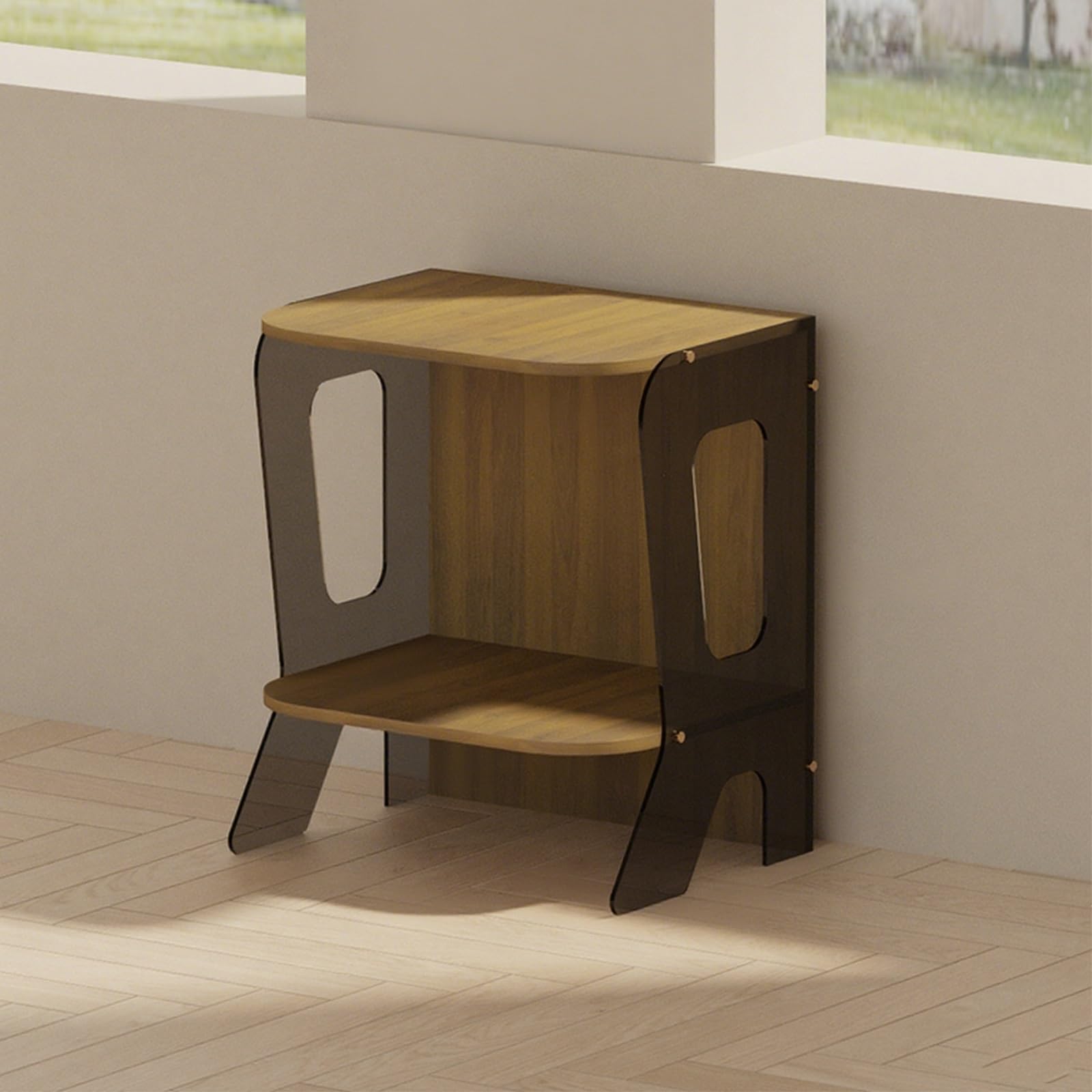 Supporto per giradischi con contenitore per l'intrattenimento domestico CD e giradischi, mobiletto per apparecchiature AV espositore elegante marrone per gli amanti della musica