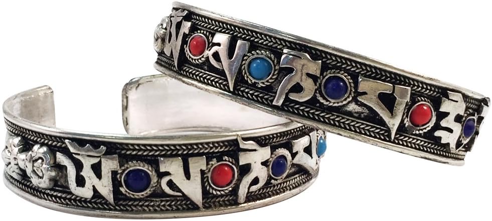 Good Karma Trading Tibetan Healing Mantra Bracelet (Silver Finish)