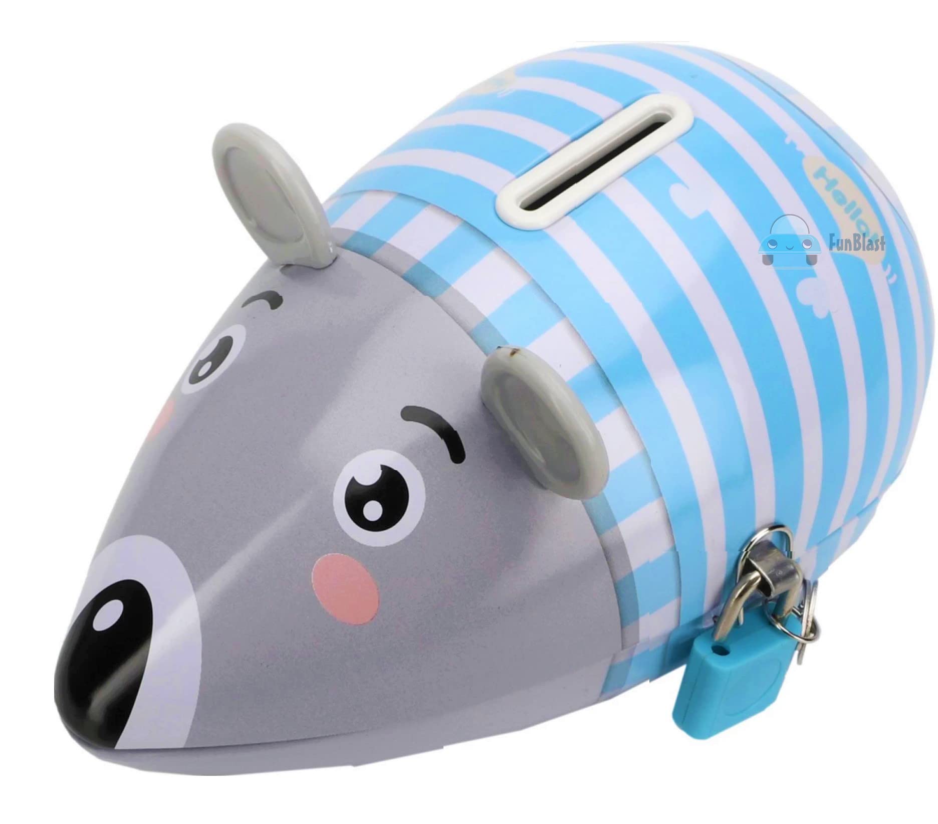 FunBlast Money Saving Tin Coin Box with Lock and Key – Mouse Coin Bank for Kids, Boys, Girls, Piggy Bank for Kids, Money Box for Kids, Birthday Return Gift (Blue) (B09KPWZ8R9) Amazon Price History, Amazon Price Tracker
