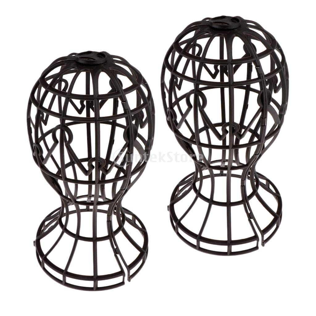 Enakshi® Folding Wig Holder Wig Drying Stand Wig Accessory Hat Display Rack Brown 2X-image-10