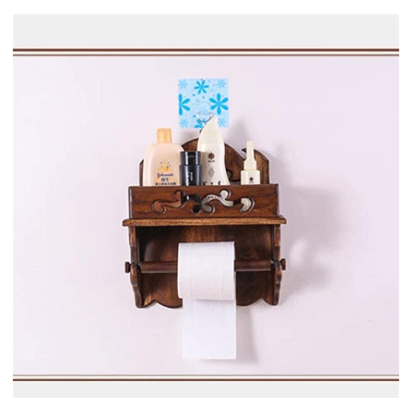 Portarrollos de papel higiénico de madera, soporte de pared para puerta, dispensador de rollos de papel higiénico, accesorios de baño, L
