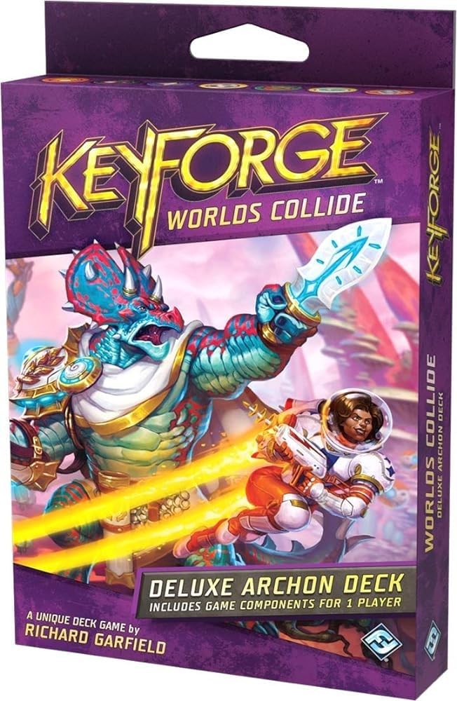 KeyForge Worlds Collide Deluxe Deck Expansion | Fast-Paced Card Came | Strategy Game for Adults and Teens | Ages 14+ | 2 Players | Average Playtime 45 Minutes | Made by Fantasy Flight Games
