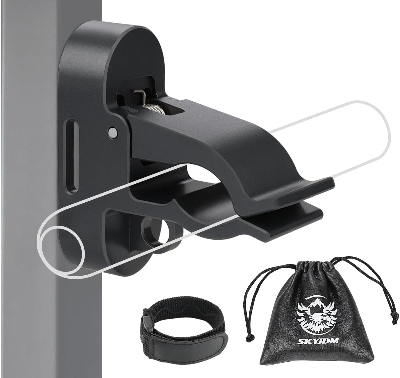 Magnetic Golf Cart Holder Clip with Loop Hook, Aluminum Alloy Golf Holder for Secure 30-70 Rings Storage & Golf Towels Hanging, Non-Slip Elastic Band & Storage Bag Included