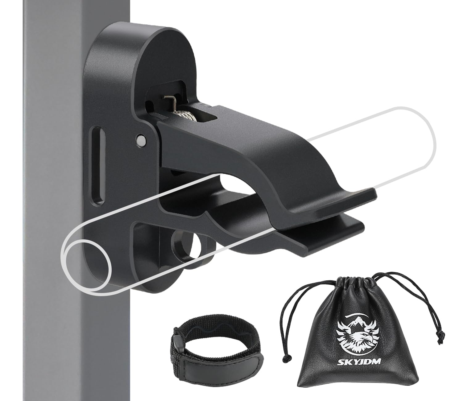 SKYJDM Magnetic Golf Cart Holder Clip with Loop Hook, Aluminum Alloy Golf Holder for Secure 30-70 Rings Storage & Golf Towels Hanging, Non-Slip