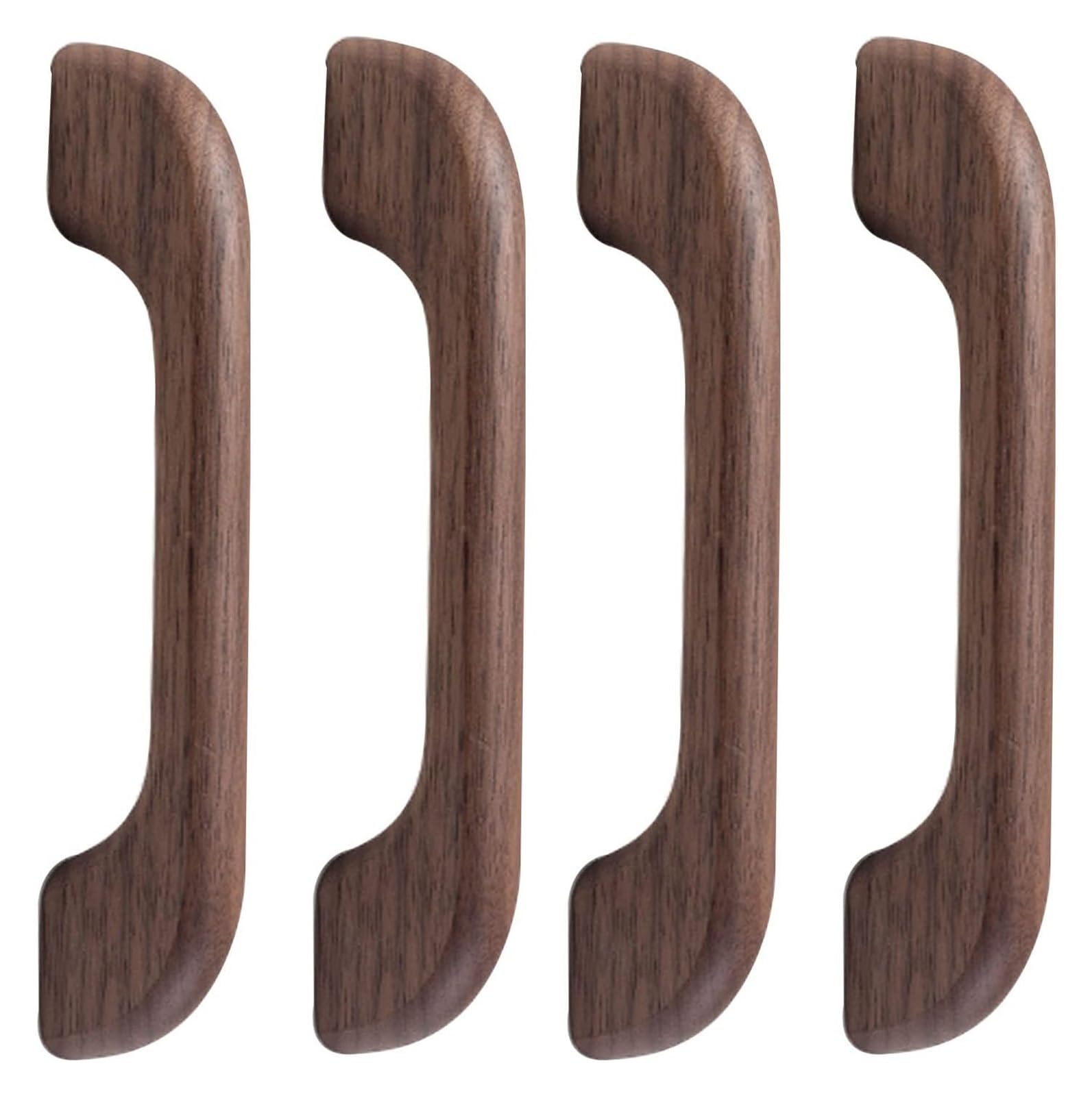 Mbhhu One Color Hidden Drawer Pulls，Wood Cupboard Handle Wood Wardrobe Drawer Pull Handle Cabinet Knobs Dresser Bow Shaped Handle,Door Drawer Knobs Pulls Handles,With Mounting Screws,4 Pcs(Hole Spacing 96Mm)