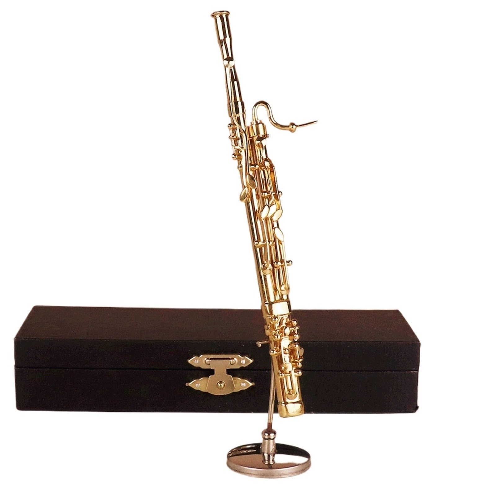 Mini Musikinstrument Dekor Schwarz/Gold 10/15 Cm Fagott-Modell Großes Blasinstrument-Modell Heimdekoration(Gold,15cm)