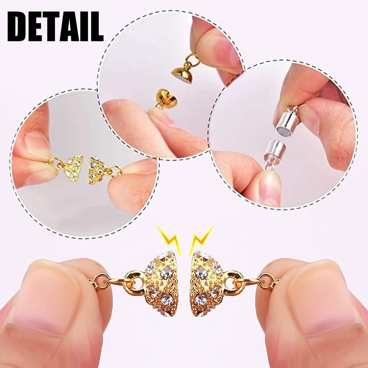 EOWVISN 12 Pieces Of Magnetic Jewelry Buckles, 1 Piece Of Storage Bag, Strong Magnetic Design, Provide Firm Support - Image 3