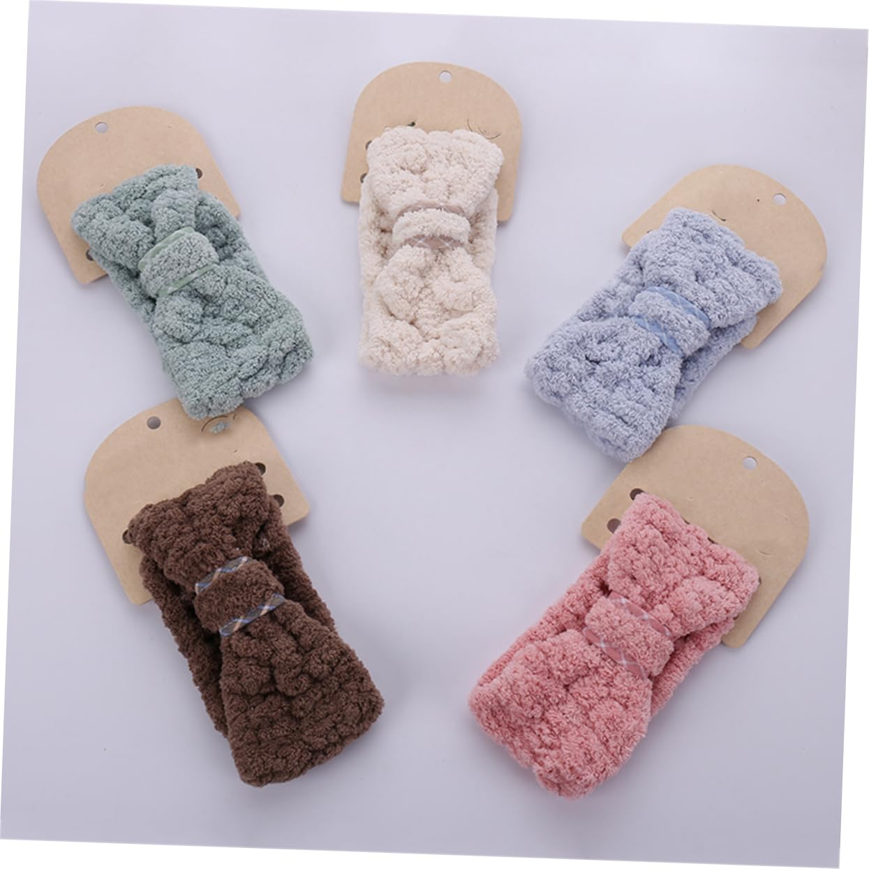 Beavorty 9stücke Teiliges Fleece Haarband Für Damen Elastisches Sport Und Spa-stirnband Mit Schleifen-design Für Yoga Gesichtswäsche Und Make-up Farben Zufällig