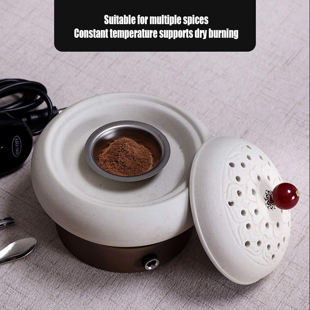 Bruciatore di incenso elettrico in ceramica, diffusore di fragranza regolabile dell'olio essenziale di temperatura di sincronizzazione, forno dell'aroma del legno di resina di agar, scaldino di Sce
