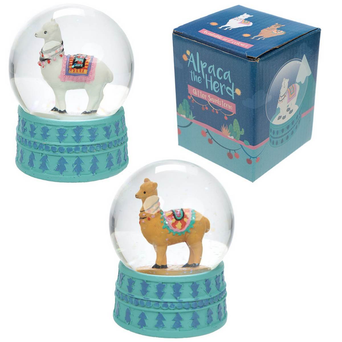 Puckator Multicolor Alpaca Waterball Snow Globe (1 Random Supplied)