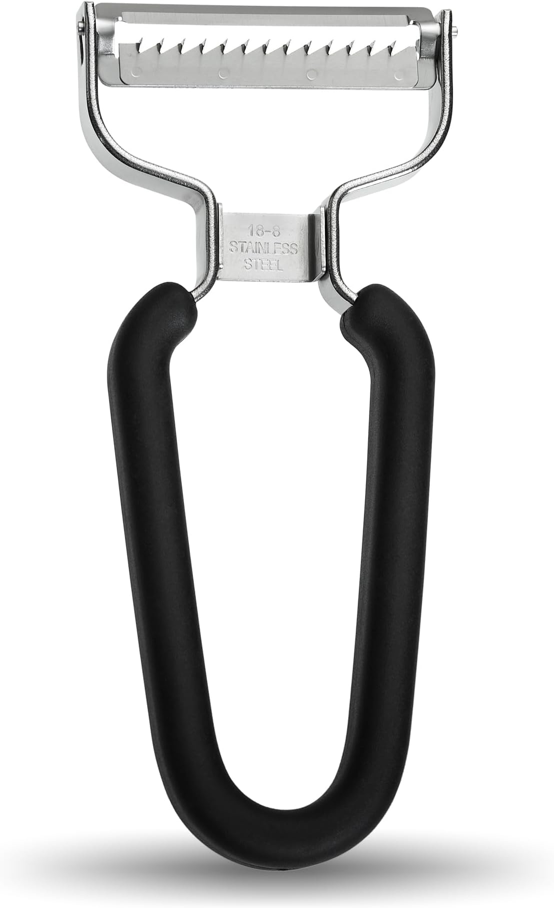 Germany Julienne Vegetable Y Peeler 5.1 x 2.3 Inches / 13 cm x 6 cm | Stainless Steel Cutter & Slicer for Carrot, Potato & Apple | Veggie Zoodles Maker | Non-slip Comfortable Handle - Black