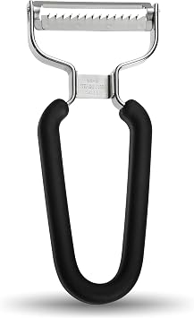 Lurch Germany Julienne Vegetable Y Peeler 5.1 x 2.3 Inches / 13 cm x 6 cm | Stainless Steel Cutter & Slicer for Carrot, Potato & Apple | Veggie Zoodles Maker | Non-slip Comfortable Handle - Black