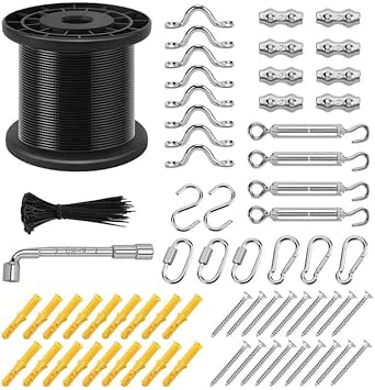 String Light Hanging Kit, IMAGE 164FT String Light Suspension Kit with ...