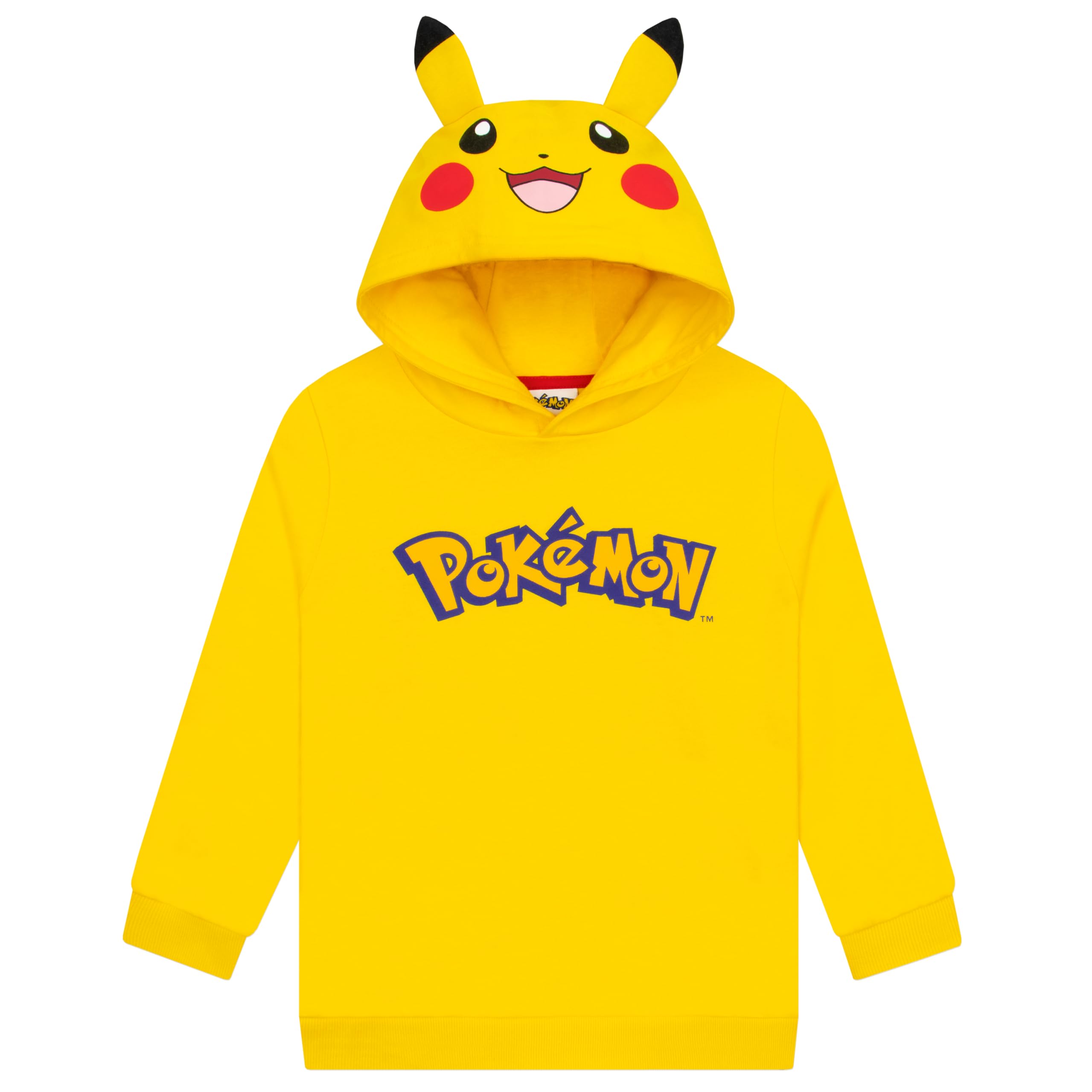 Pokémon Maglione per Bambini, Felpa con Cappuccio Orecchie 3D di Pikachu, Felpa Pikachu per Ragazzi