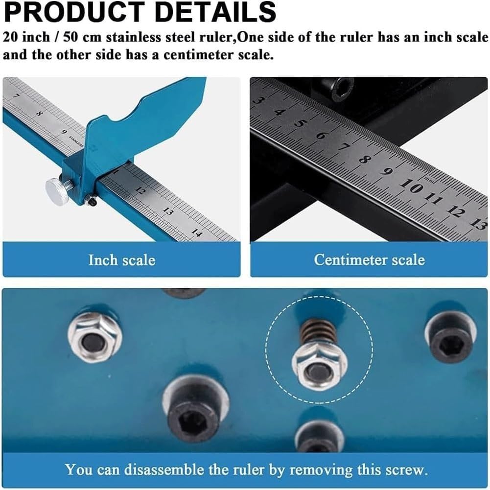 Cortador manual de carril DIN, herramienta de ahorro de mano de obra de doble ranura con regla de 50 cm, máquina de corte de tronco superior de banco para aleación de aluminio, rieles de acero y