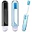 Patelai 2 Pieces Travel Toothbrush Set, Soft Bristle Mini Foldable Tooth Brush with Case, Individually Wrapped Small Portable Travel Size Toiletries Stuff for Camping (Classic Color)