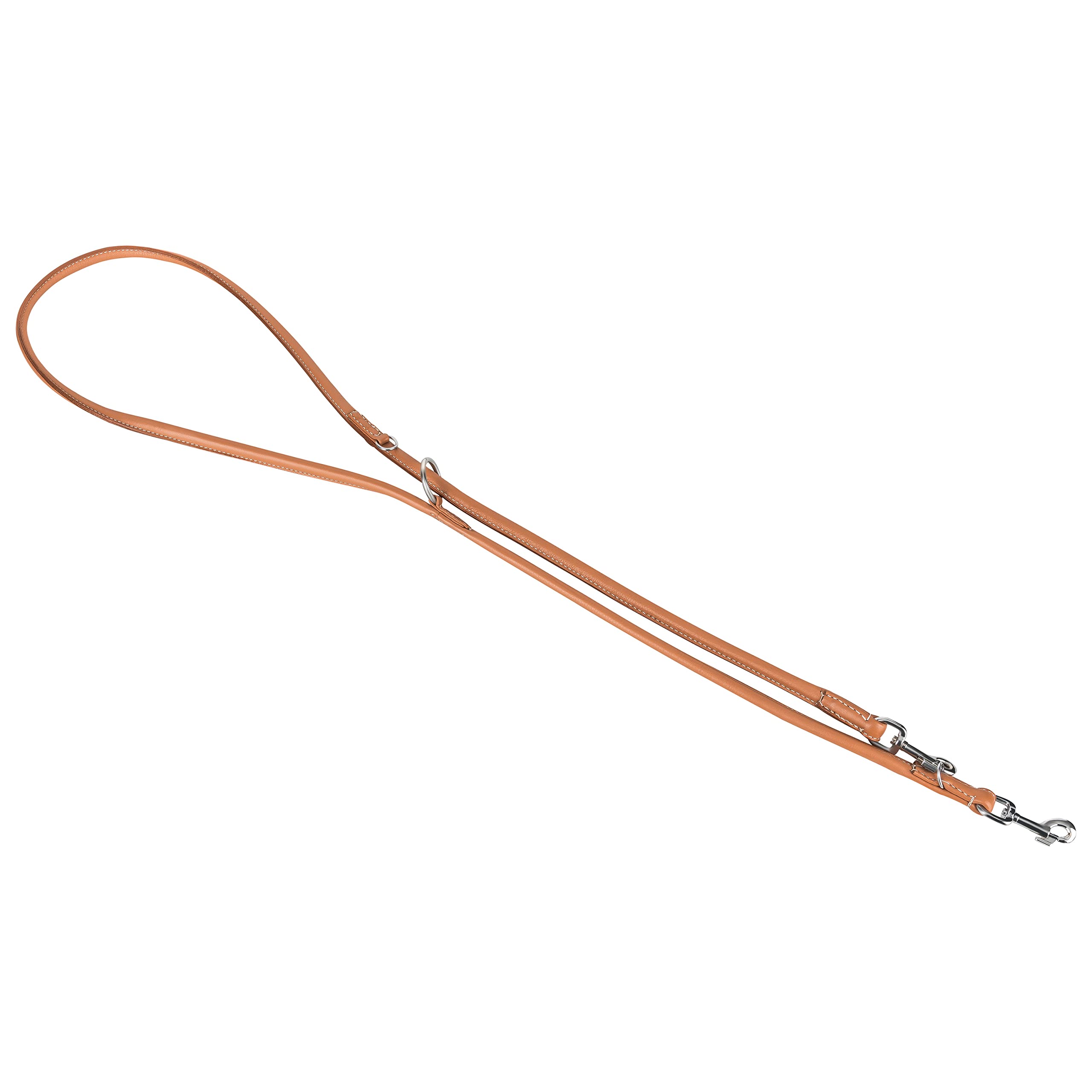 Hundeleine aus Leder für kleine und große Hunde I Führleine Hund I 2m Leine verstellbar, rund I Beige