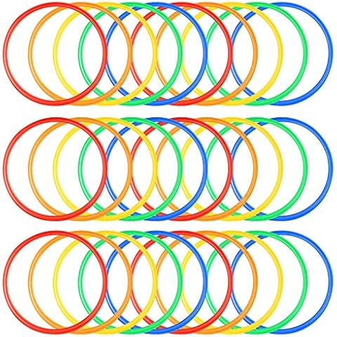 Deekin 40 Pcs Agility Rings Speed and Agility Training Rings Exercise Speed Ring Circle Jumping Hoops for Training Toss Equipment, 15" (Multicolored) Cover
