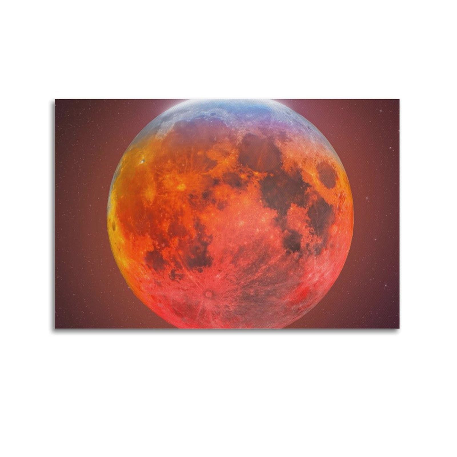 OKAHYS Blood Moon Lunar Eclipse Planet Space Poster Decorative Painting Canvas Wall Artworks Picture 24x36inch(60x90cm)