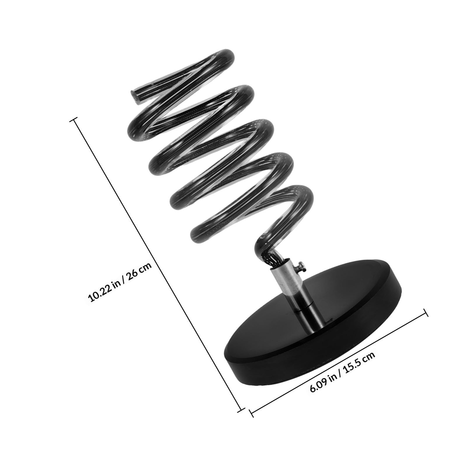 Vaguelly Soporte para Secador de Pelo en Espiral con Diseño Multifuncional y Base de Mármol Negro para Uso en Baño o Salón sin Necesidad de Taladro