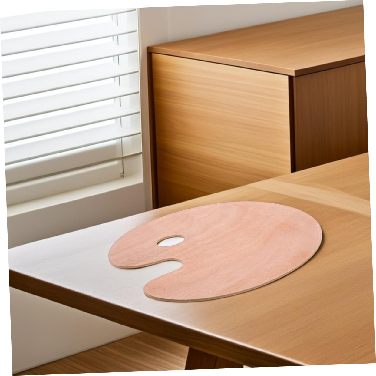 Veemoon 2 Stück Ovale Holz Mischpalette mit Daumenloch Ergonomisch für Öl und Gouachefarben zum Malen und Farbmischen