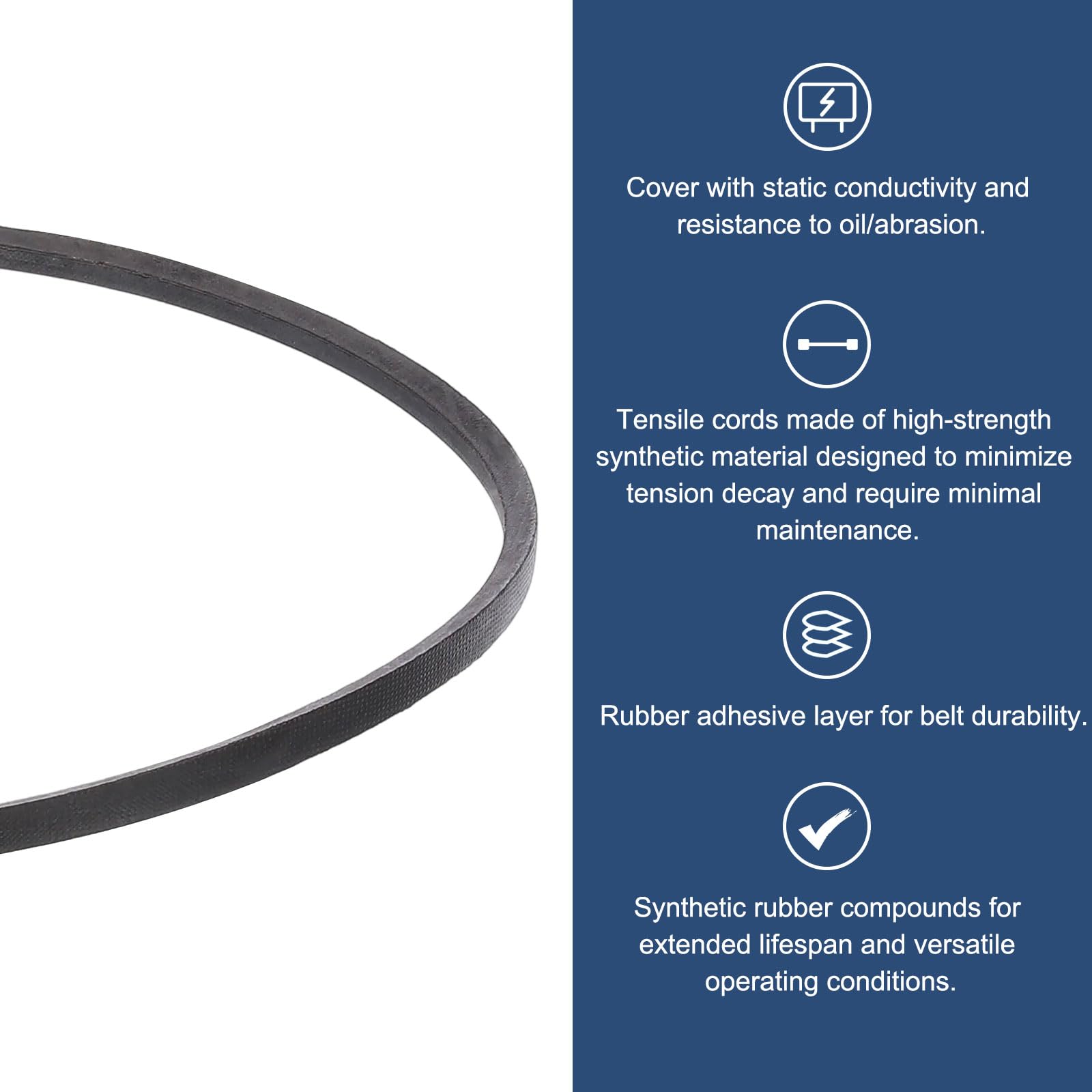 QUARKZMAN 3L360 Classic Wrapped Rubber V-Belt, 36"(914mm) Circunferencia Externa, Perfil 3L 3/8" Ancho 7/32" Altura