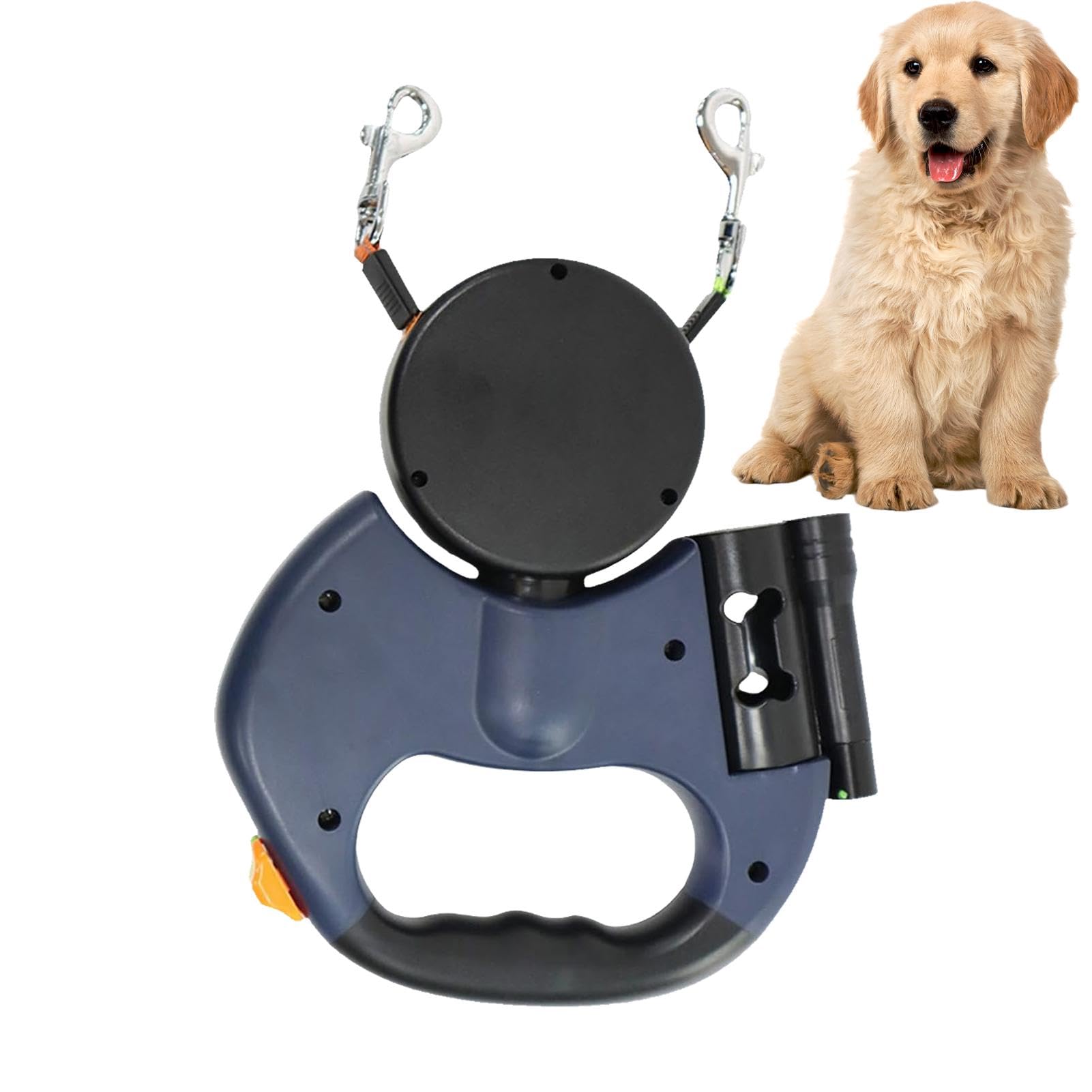 Corde de marche double pour animaux laisse réfléchissante pour balades nocturnes en ville