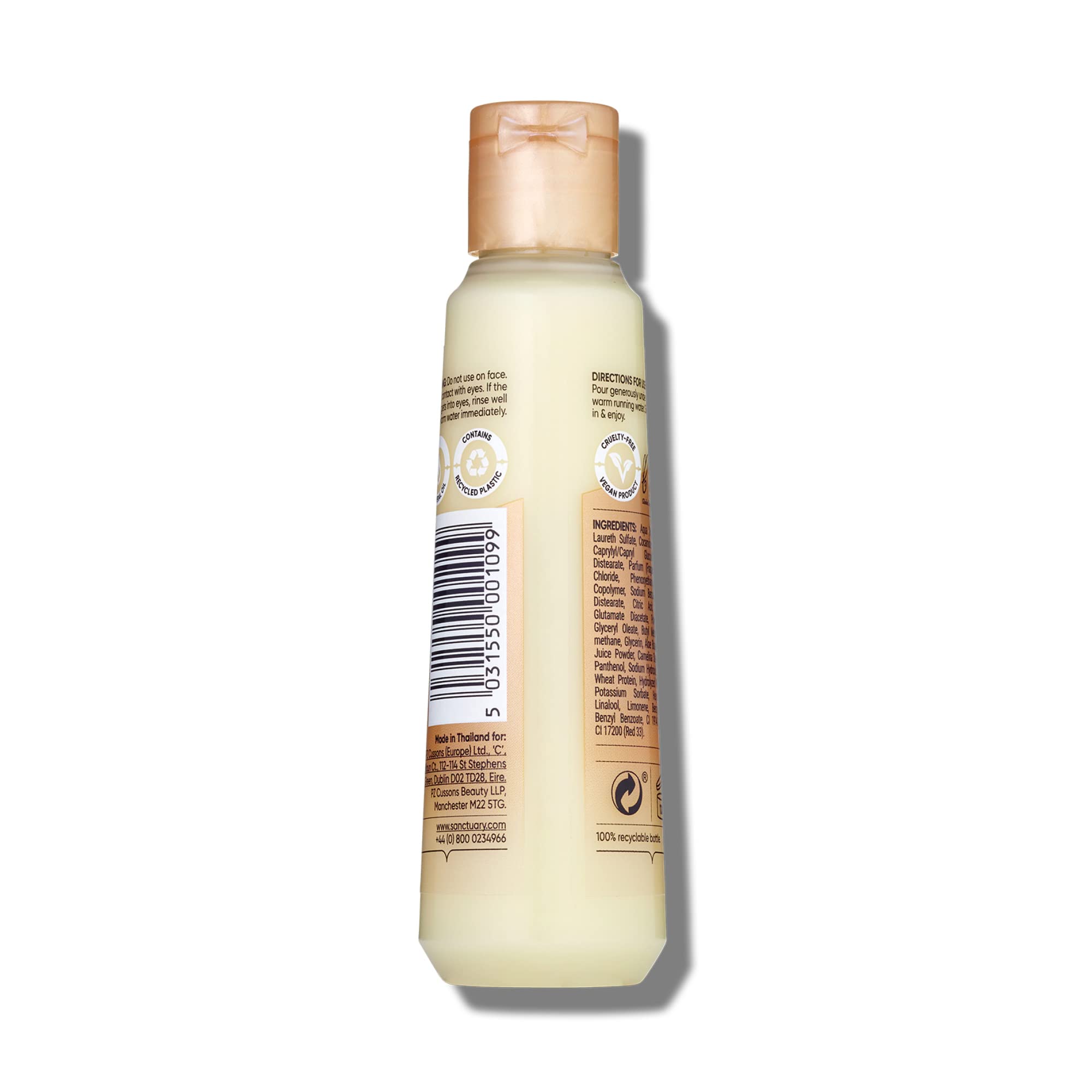 Sanctuary Spa Bubble Bath Foaming Bath Soak, Bath Cream, with Wheat Proteins and Aloe Vera, Vegan and Cruelty Free, 75ml, Orange