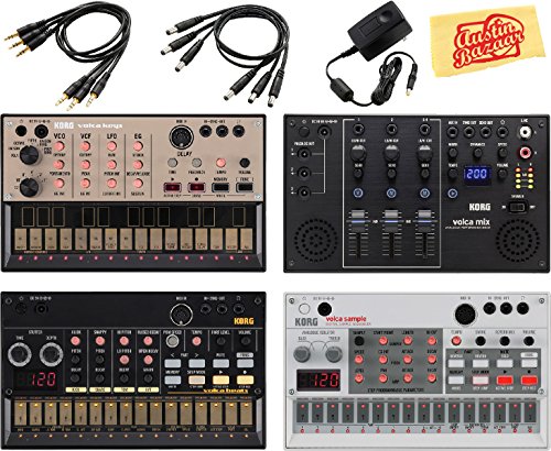 Korg Volca Mix Analogue Performance Mixer Bundle with Korg Volca Beats Sample Keys and Austin Bazaar Polishing Cloth