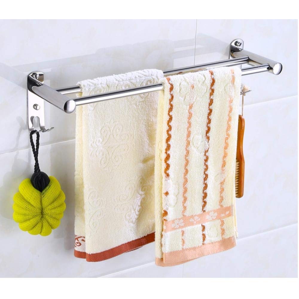 Porte-serviettes cuisine et salle de bain en acier inoxydable double tige