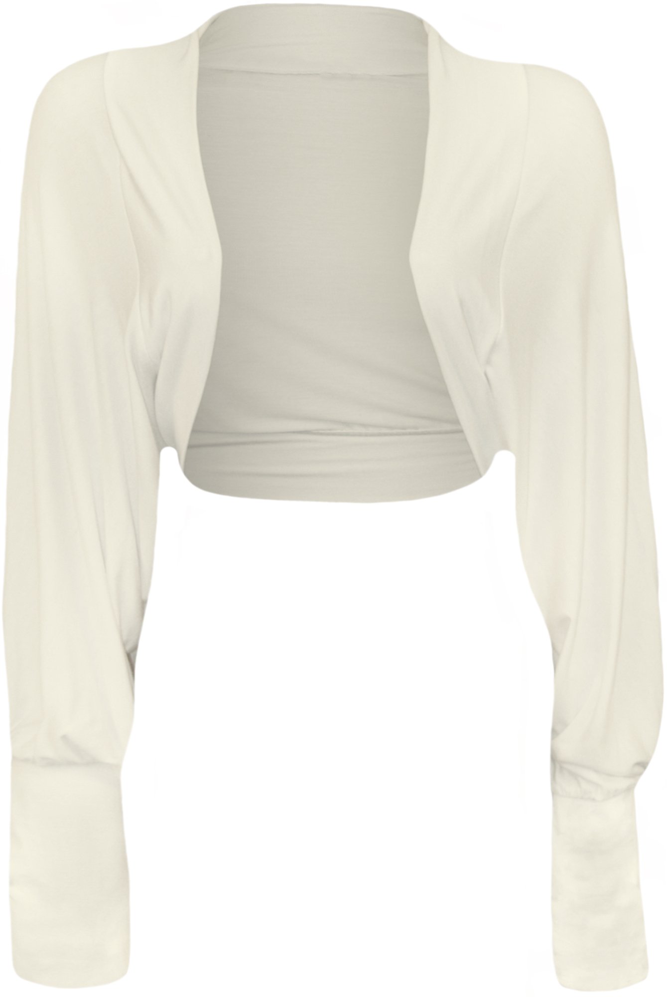 Wearall Women's Cream Batwing Shrug Top Bolero Cardigan 12/14