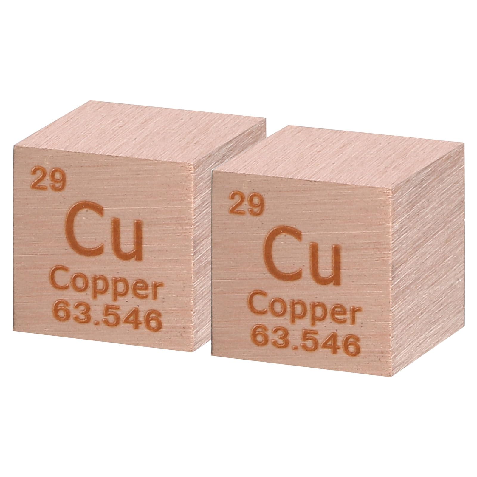 uxcell 2 Pcs Copper Cube, 1 Inch High Density Metal Element Cube Metal Density Cube for Chemical Elements Collection Science Education Experiment Application, Copper