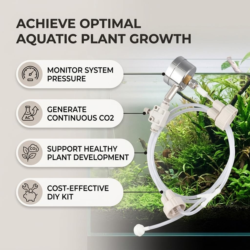 Yosoo DIY Aquarium Planté Réservoir CO2 Système kit Pro Tube Valve Bouchon de bouteille de calibre D201
